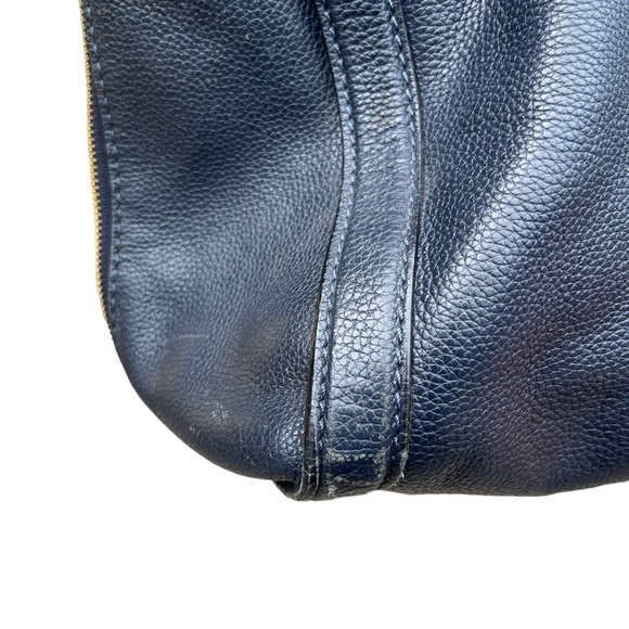 Alexander McQueen Skull Padlock Satchel Blue Leather Purse Tote Used VIEW - Picture 8 of 16